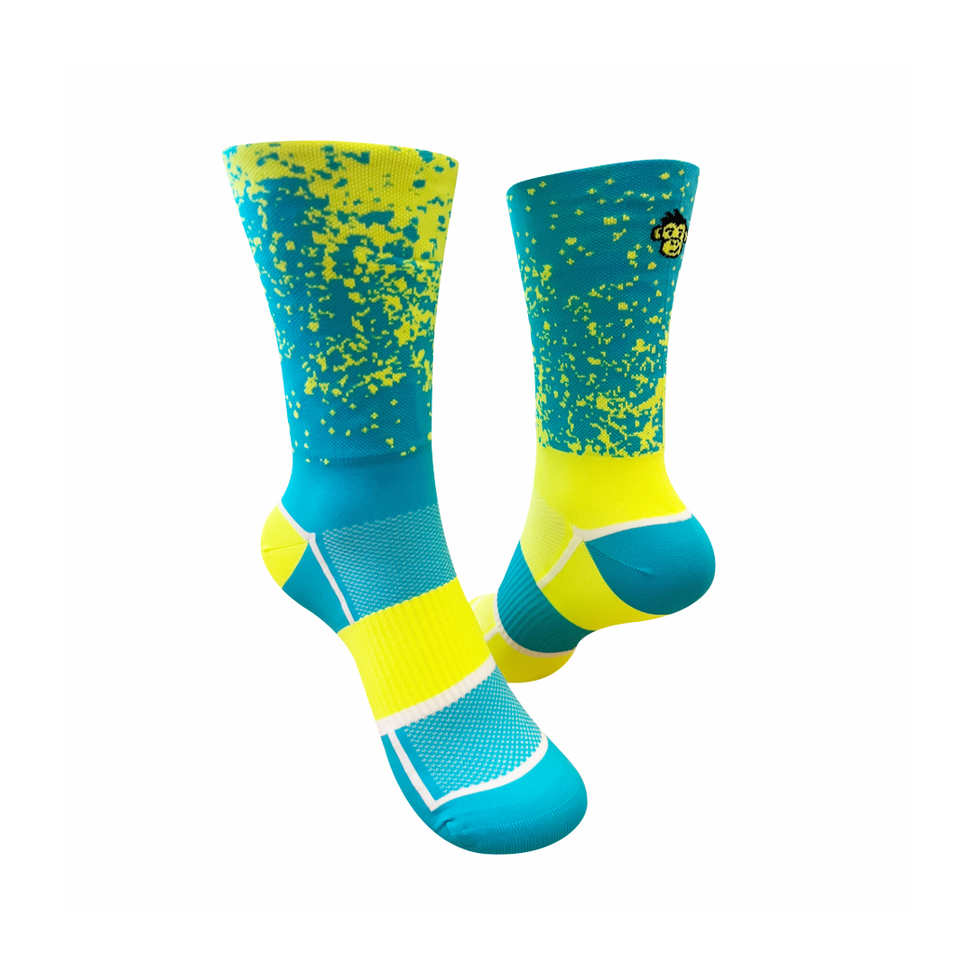 Classic Mist Sports Socks: Yellow + Blue | Monkey Sox