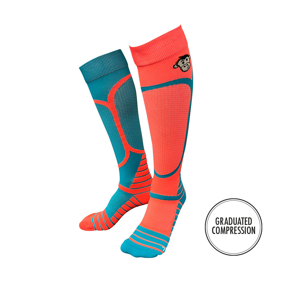 Orange Rockay Calf Sleeves SKI SNOWBOARD Merino ROCK'N'WOOL SOCKS