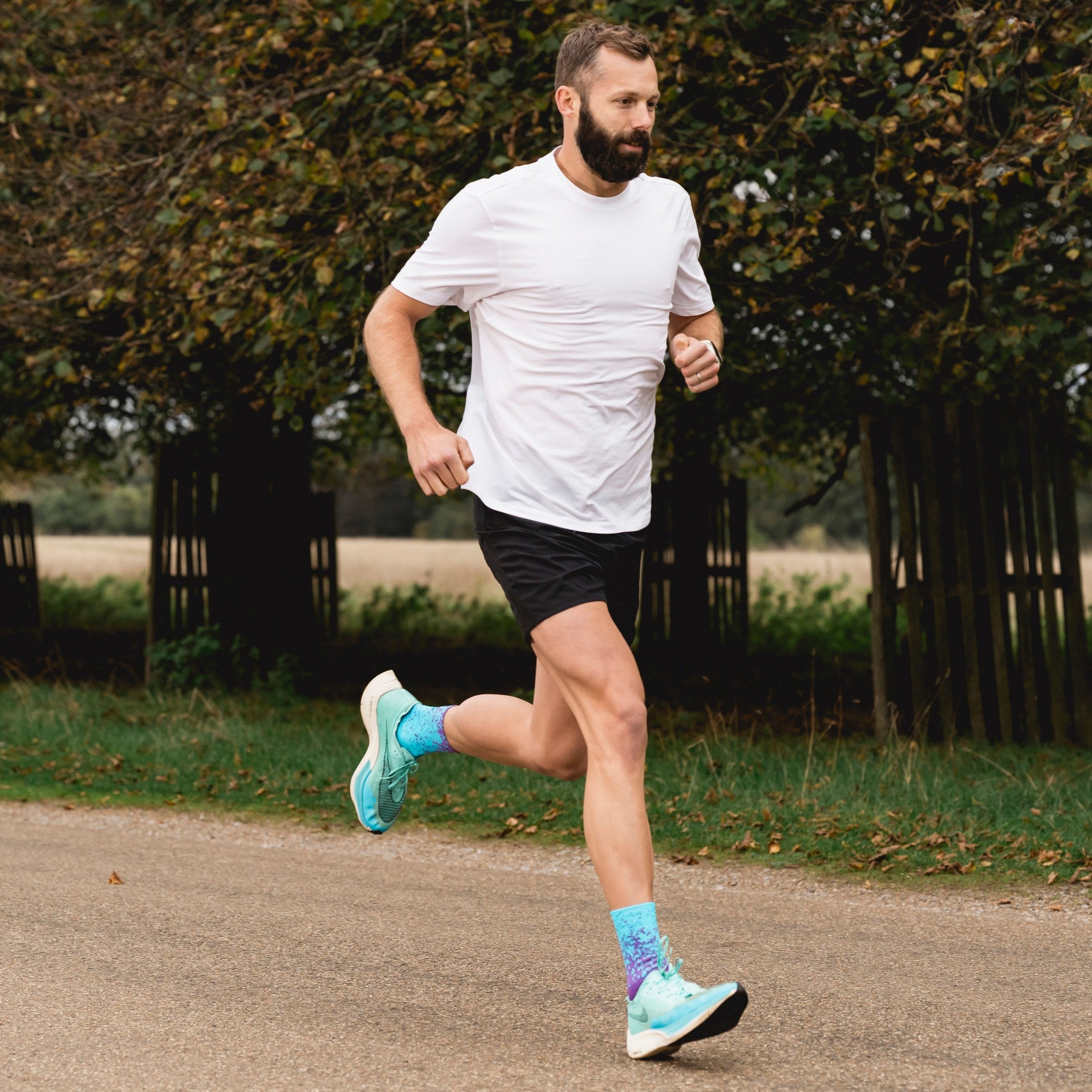 CLASSIC MIST SPORTS SOCKS: PURPLE + BLUE