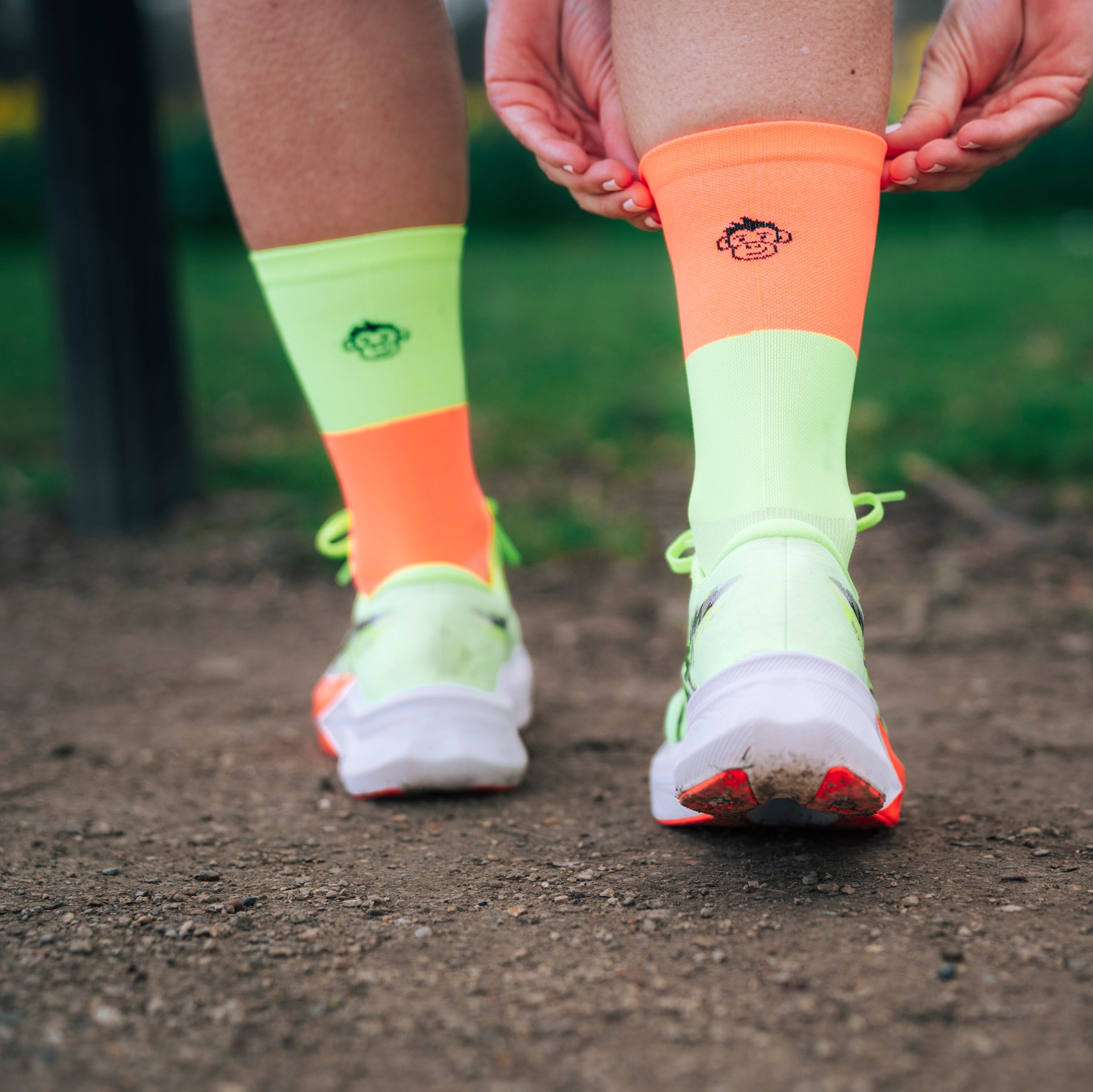 PODIUM BLOCK SPORTS SOCKS: ORANGE + YELLOW
