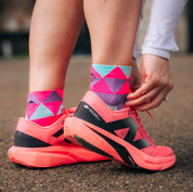 ULTRA GEO SPORTS SOCKS: TURQUOISE + PURPLE