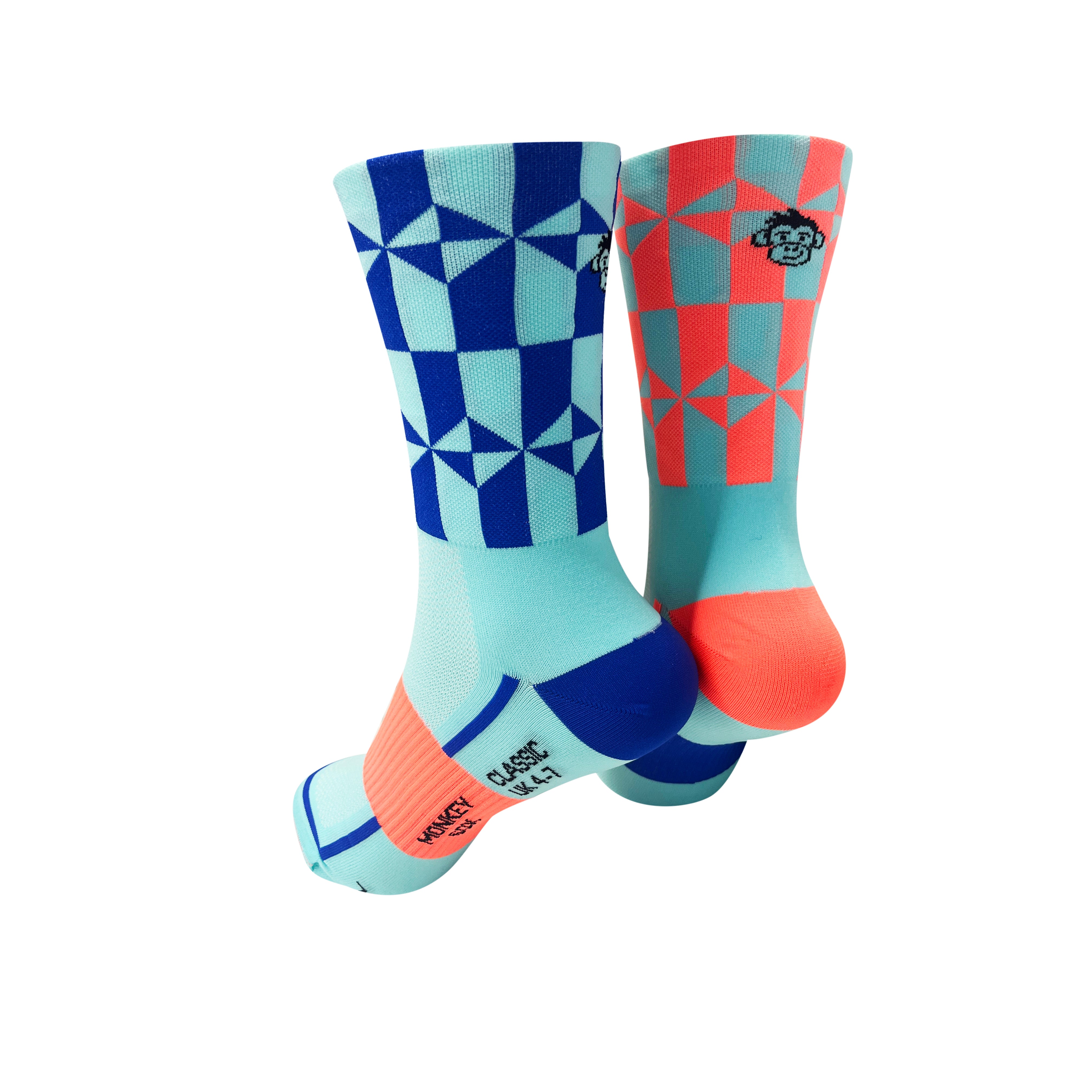CLASSIC TARGET SPORTS SOCKS: TURQUOISE + ORANGE