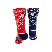 CLASSIC WEB SPORTS SOCKS: RED + NAVY