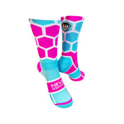 CLASSIC HEX SPORTS SOCKS: PINK + TURQUOISE