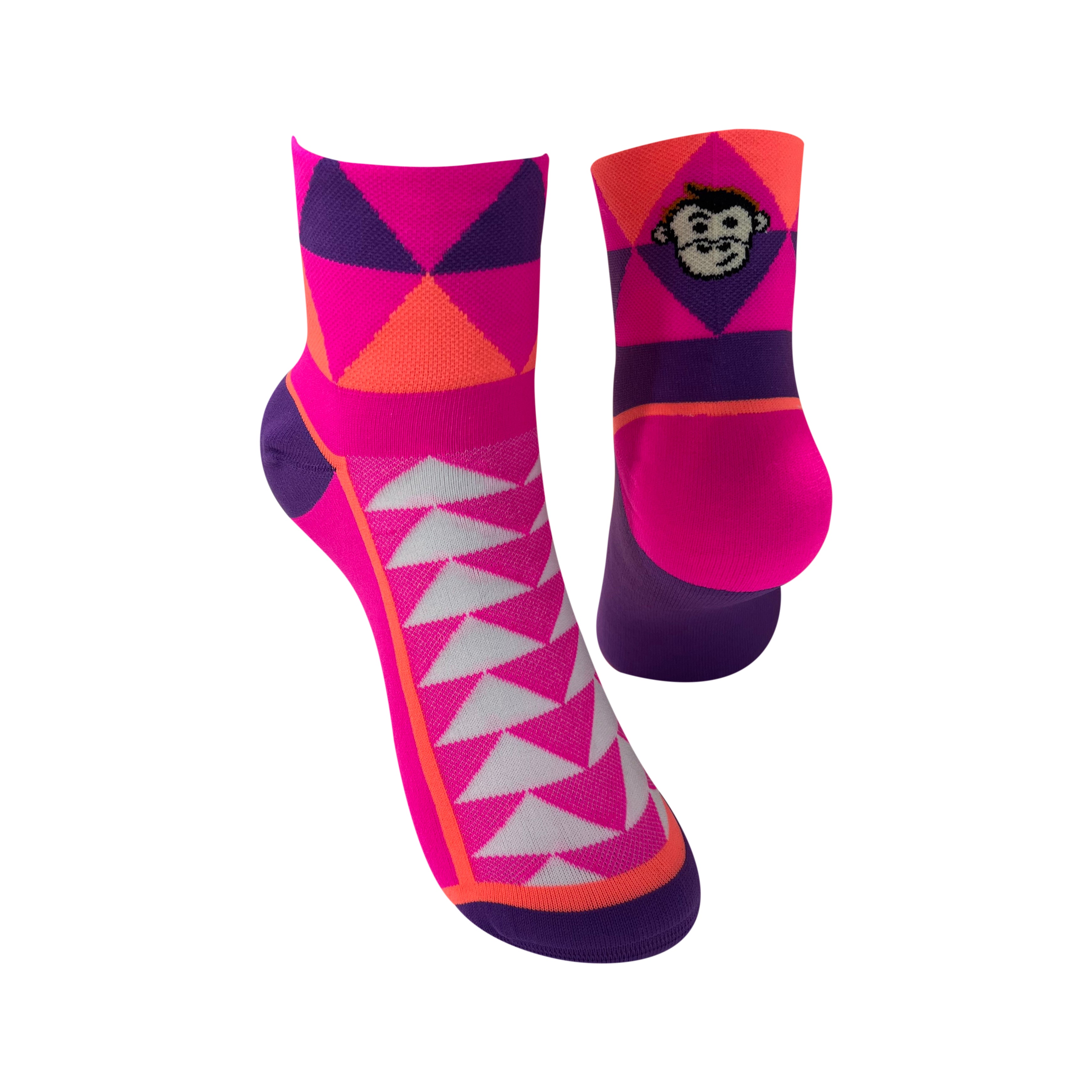 ULTRA GEO SPORTS SOCKS: PINK + PURPLE