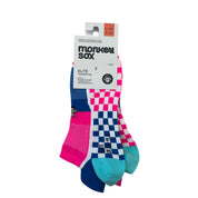 ELITE GRID SPORTS SOCKS: PINK + BLUE