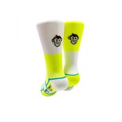 PODIUM BLOCK SPORTS SOCKS: WHITE + YELLOW