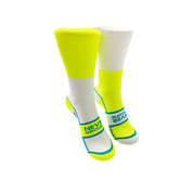 PODIUM BLOCK SPORTS SOCKS: WHITE + YELLOW