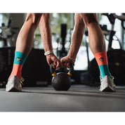 PODIUM BLOCK SPORTS SOCKS: ORANGE + BLUE