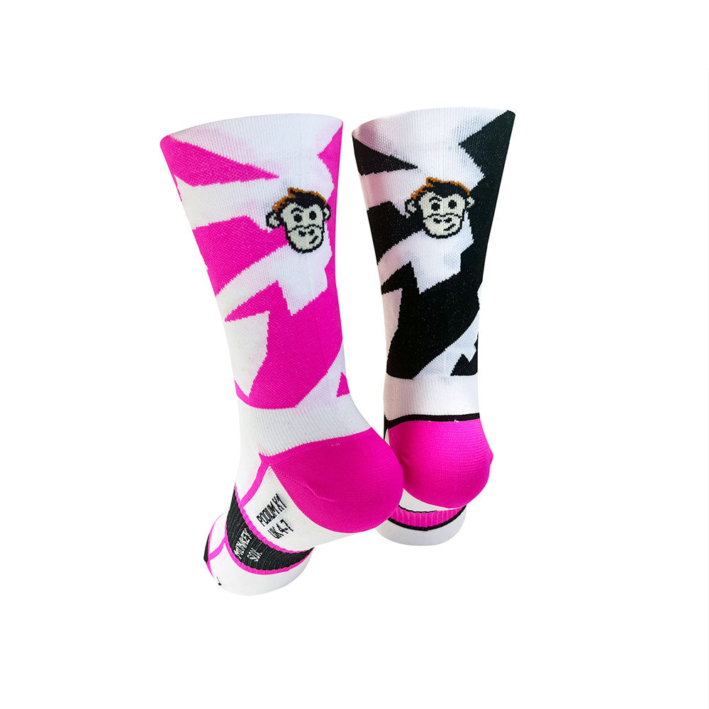 PODIUM BOLT SPORTS SOCKS: PINK + BLACK