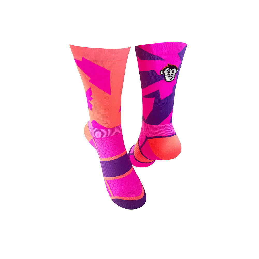 PODIUM BOLT SPORTS SOCKS: PINK + ORANGE