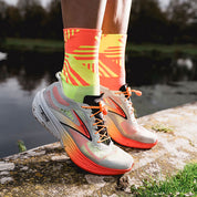 CLASSIC TRACK SPORT SOCKS: ORANGE + YELLOW