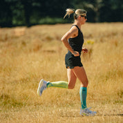 Victory Compression Running Socks: Yellow + Blue