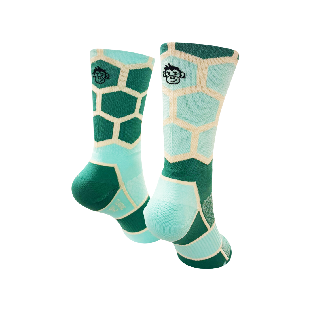 Classic Hex Sports Socks: Teal + Turquoise