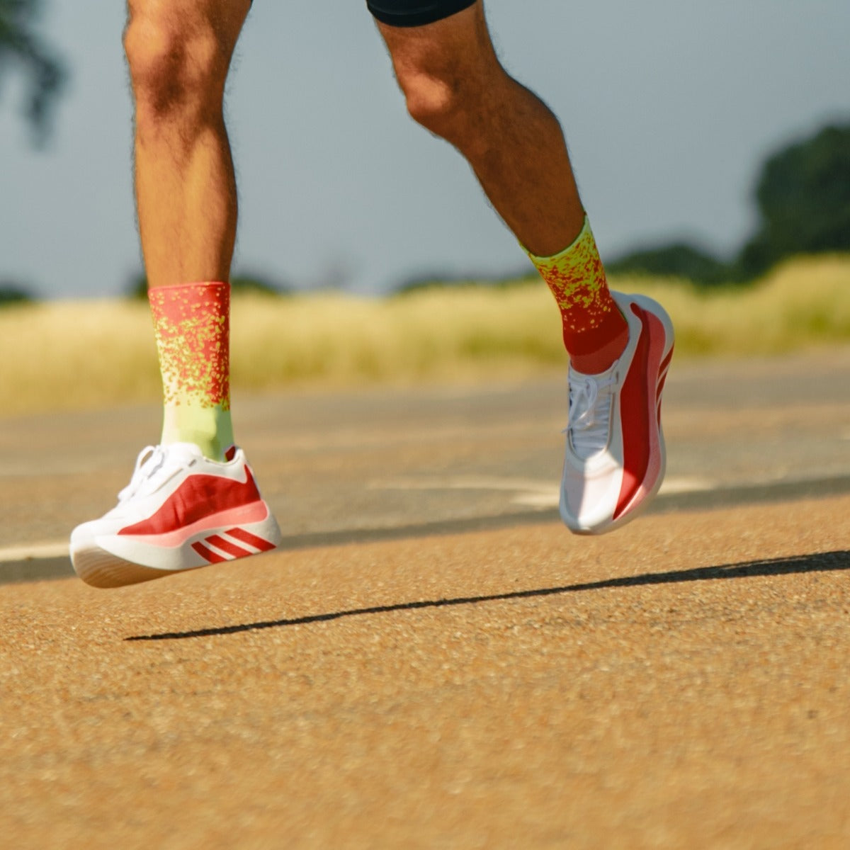 Classic Mist Sports Socks: Red + Yellow