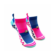 ELITE GRID SPORTS SOCKS: PINK + BLUE