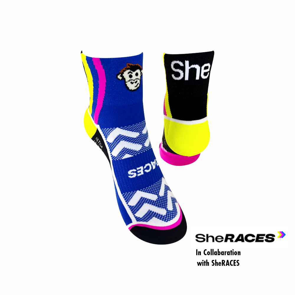 ULTRA SHERACES GEO SPORTS SOCKS: BLACK MULTI