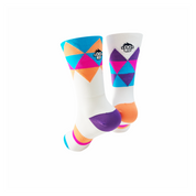 CLASSIC DIAMOND SPORTS SOCKS: WHITE MULTI