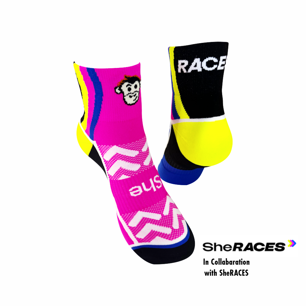 ULTRA SHERACES GEO SPORTS SOCKS: BLACK MULTI