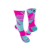Classic Track Sports Socks: Pink + Turquoise