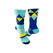 CLASSIC DIAMOND SPORTS SOCKS: COBALT + TURQUOISE
