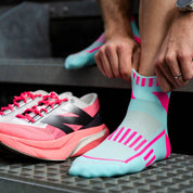 ULTRA TRACK SPORTS SOCKS: PINK + TURQUOISE