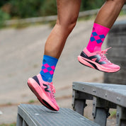 CLASSIC QUIN SPORTS SOCKS: PINK + COBALT