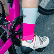 Podium Block Sports Socks: Pink + Turquoise