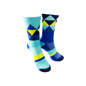 CLASSIC DIAMOND SPORTS SOCKS: COBALT + TURQUOISE