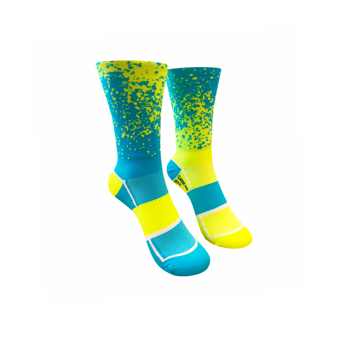 CLASSIC MIST SPORTS SOCKS: YELLOW + BLUE