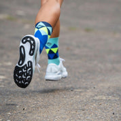 CLASSIC DIAMOND SPORTS SOCKS: COBALT + TURQUOISE