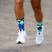 CLASSIC DIAMOND SPORTS SOCKS: COBALT + TURQUOISE