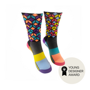 CLASSIC CUBE SPORTS SOCKS: BLACK MULTI