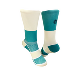 PODIUM BLOCK SPORTS SOCKS: TEAL + CREAM