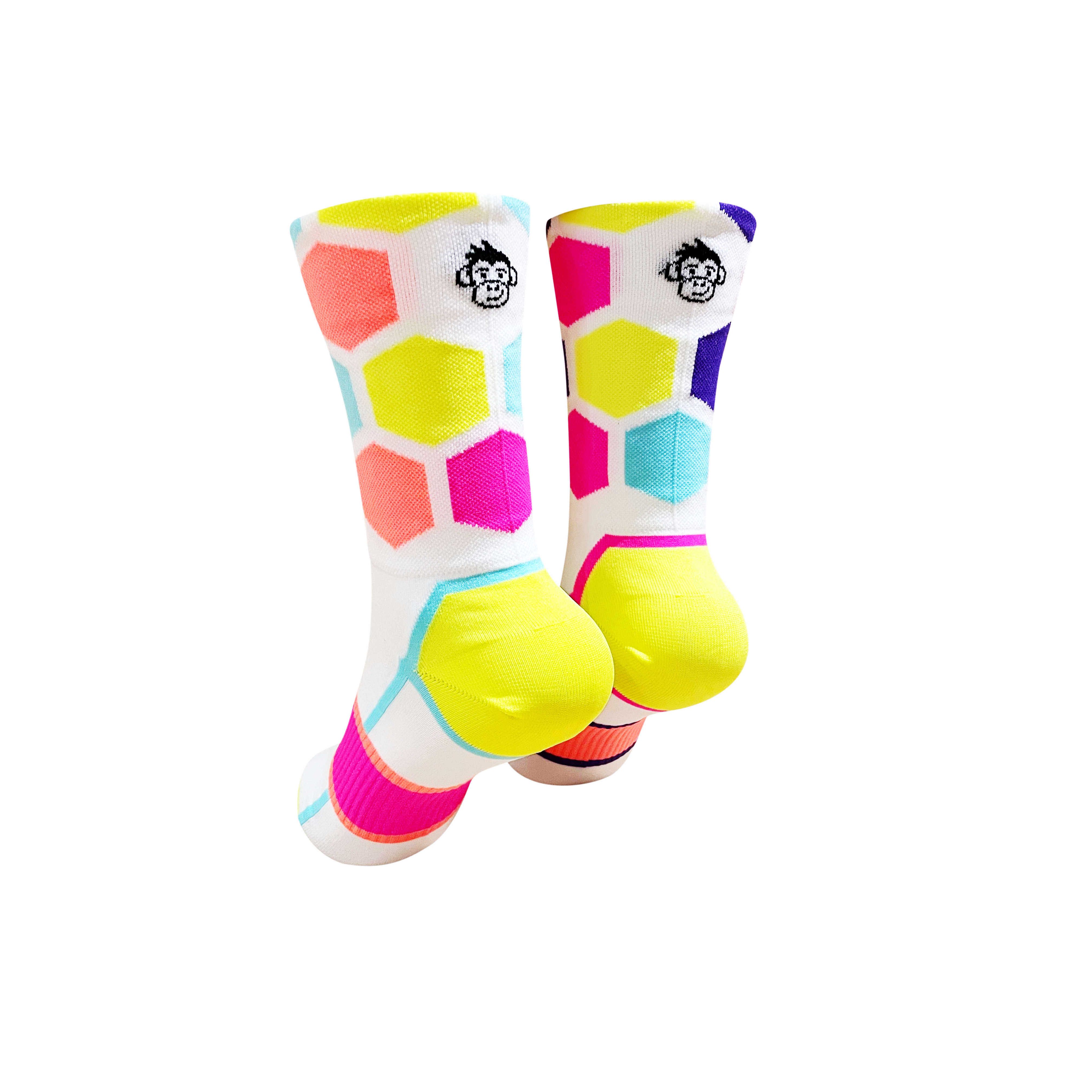 CLASSIC HEX SPORTS SOCKS: WHITE MULTI