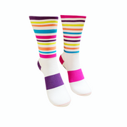 CLASSIC STRIPE SPORTS SOCKS: WHITE MULTI