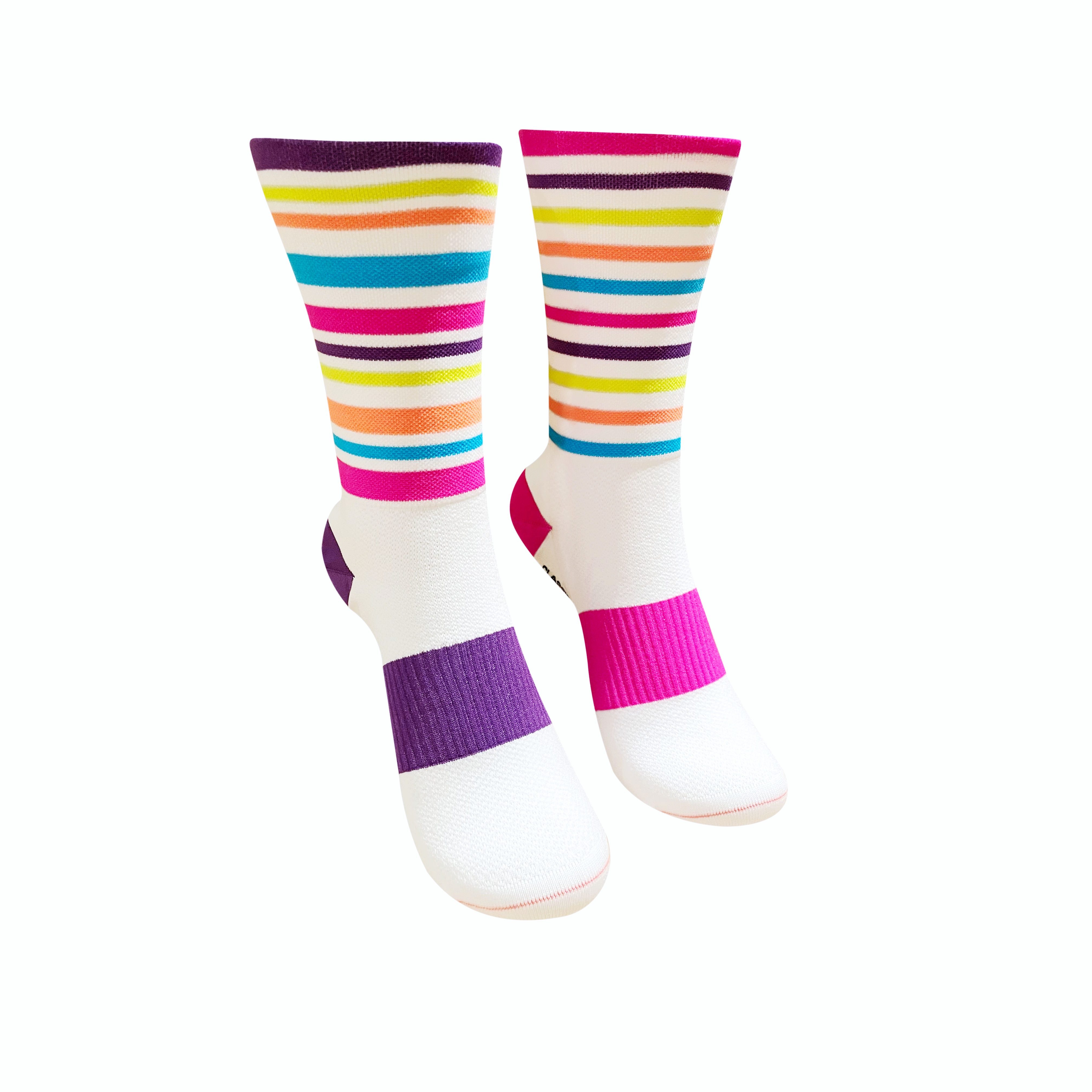 CLASSIC STRIPE SPORTS SOCKS: WHITE MULTI