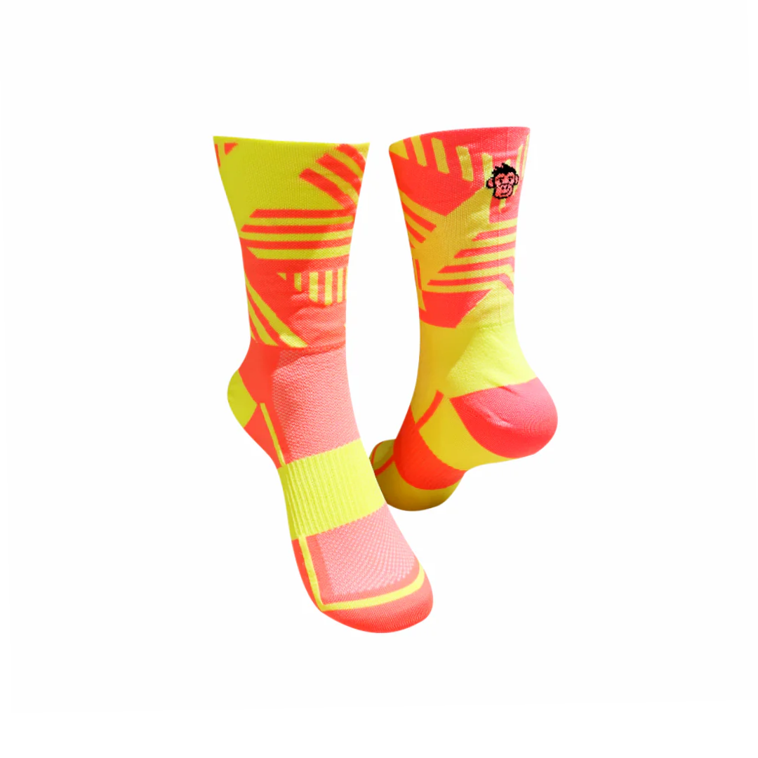 CLASSIC TRACK SPORT SOCKS: ORANGE + YELLOW