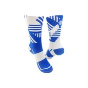 CLASSIC TRACK SPORT SOCKS: COBALT + WHITE