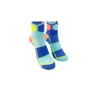 ULTRA HEX SPORTS SOCKS: COBALT + TURQUOISE