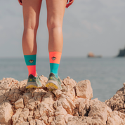 PODIUM BLOCK SPORTS SOCKS: ORANGE + BLUE