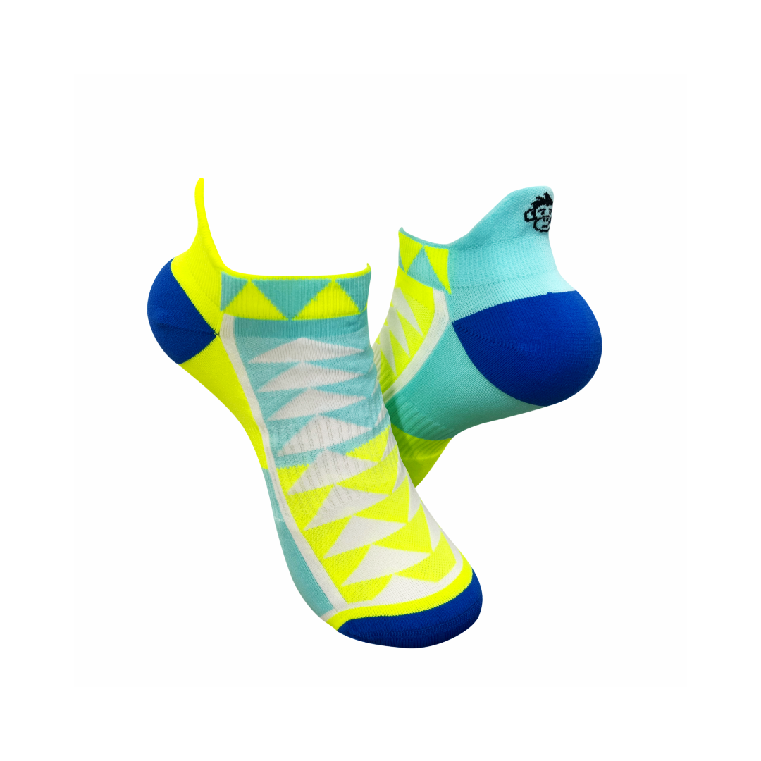 ELITE PYRAMID SPORTS SOCKS: YELLOW + TURQUOISE