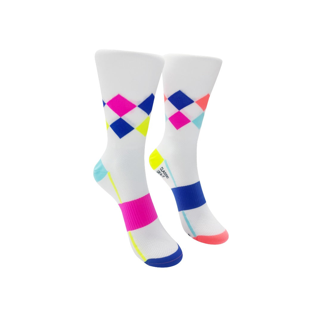 CLASSIC QUIN SPORTS SOCKS: WHITE MULTI