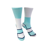 PODIUM BLOCK SPORTS SOCKS: TURQUOISE + WHITE