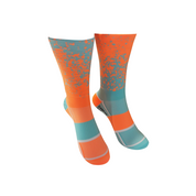 CLASSIC MIST SPORTS SOCKS: ORANGE + TURQUOISE