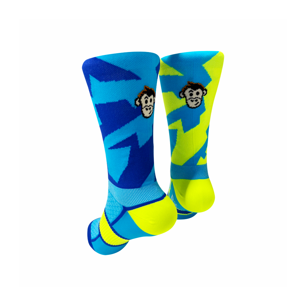 PODIUM BOLT SPORTS SOCKS: BlUE + YELLOW