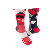 CLASSIC TRACK SPORTS SOCKS: RED + BLACK