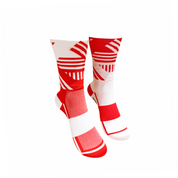 CLASSIC TRACK SPORTS SOCKS: RED + WHITE