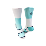 PODIUM BLOCK SPORTS SOCKS: TURQUOISE + WHITE