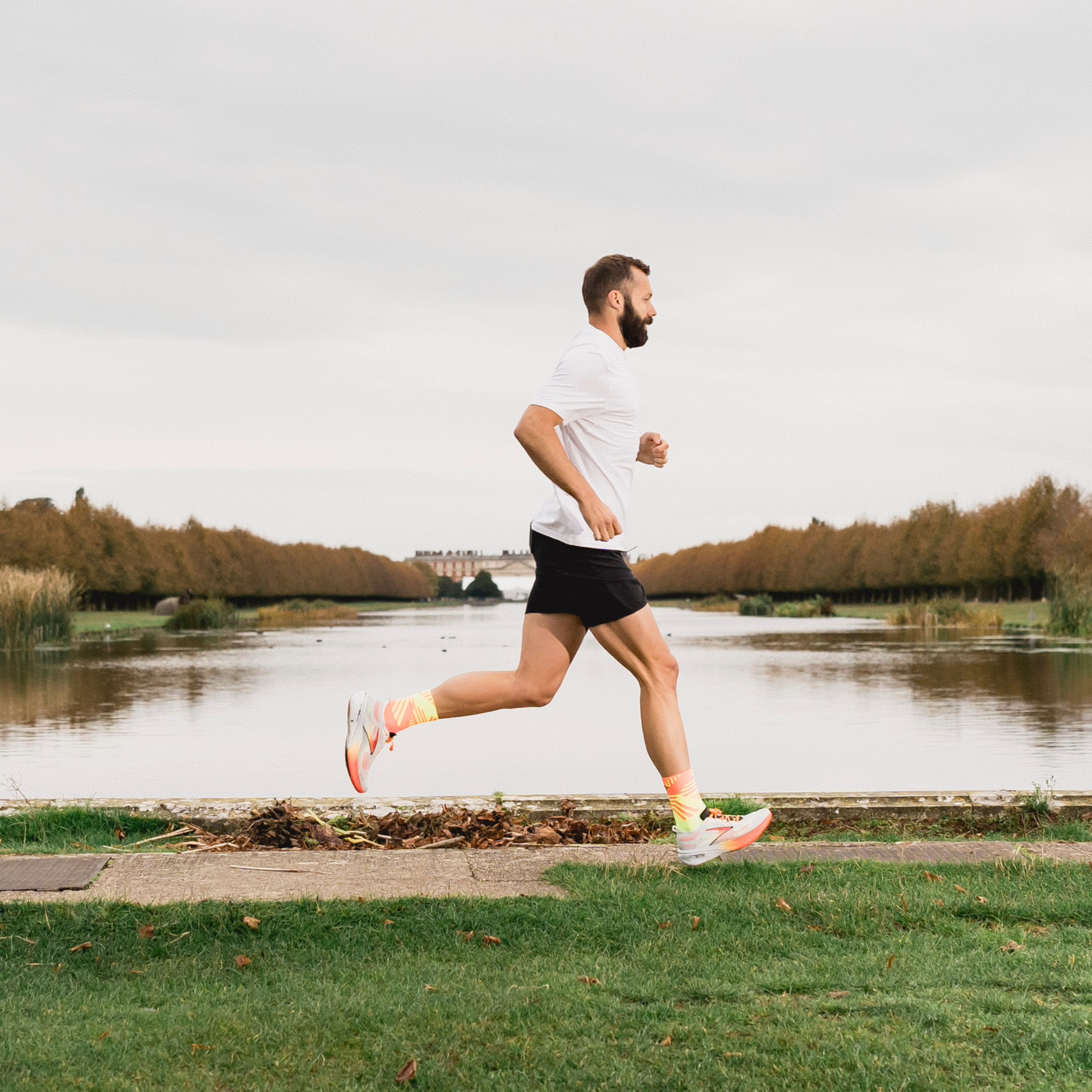 CLASSIC TRACK SPORT SOCKS: ORANGE + YELLOW